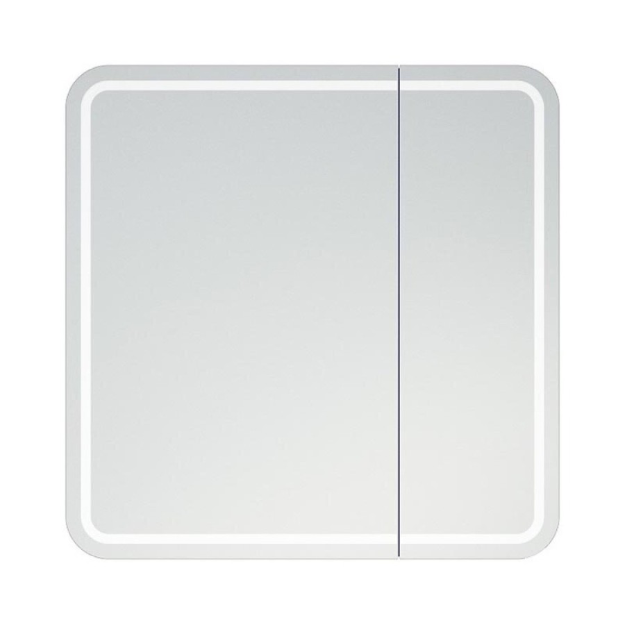Зеркальный шкаф Corozo Алабама 80/C, c LED-подсветкой, корпус белый, SD-00000902