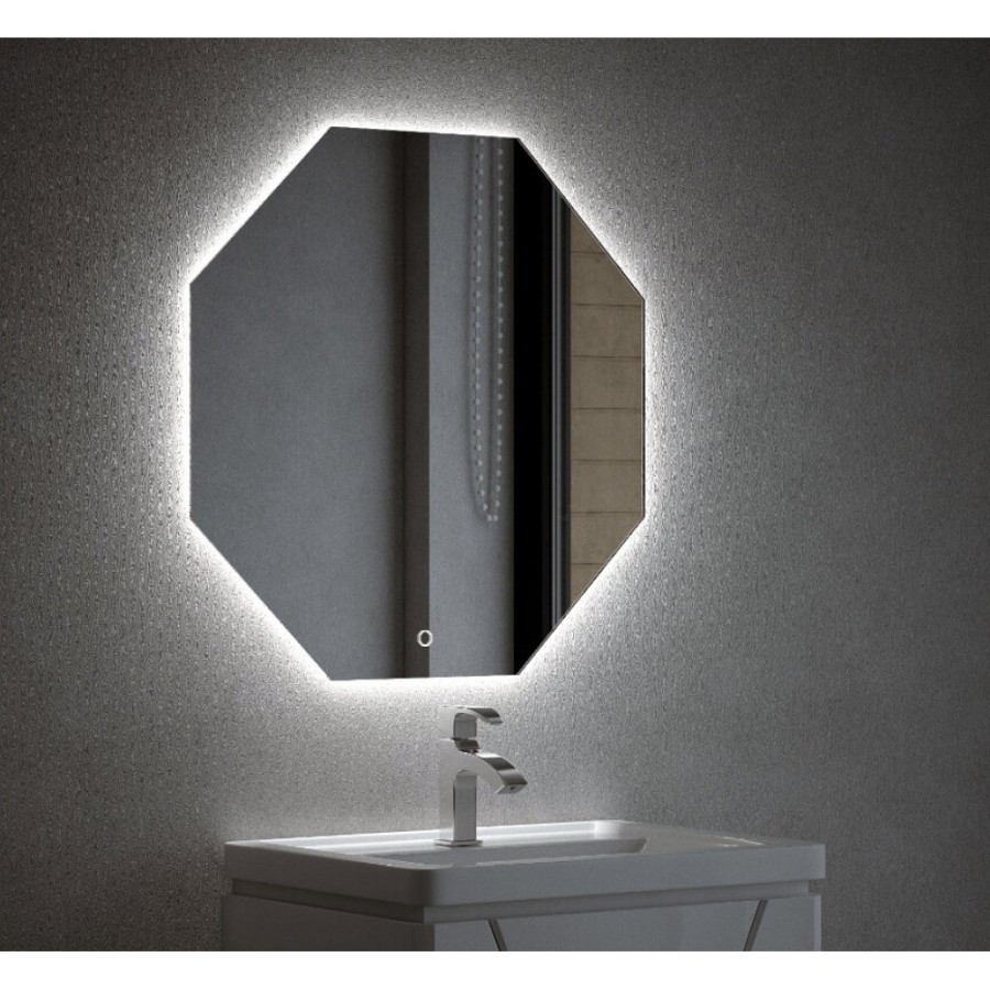 Зеркало Corozo Каре, 70 х 70 см, LED-подсветка, сенсор, подвесное, цвет белый, SD-00000962
