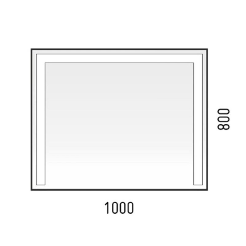 Зеркало Corozo Алано с LED-подсветкой, сенсор, 100 х 80 см, подвесное, белое, SD-00001023