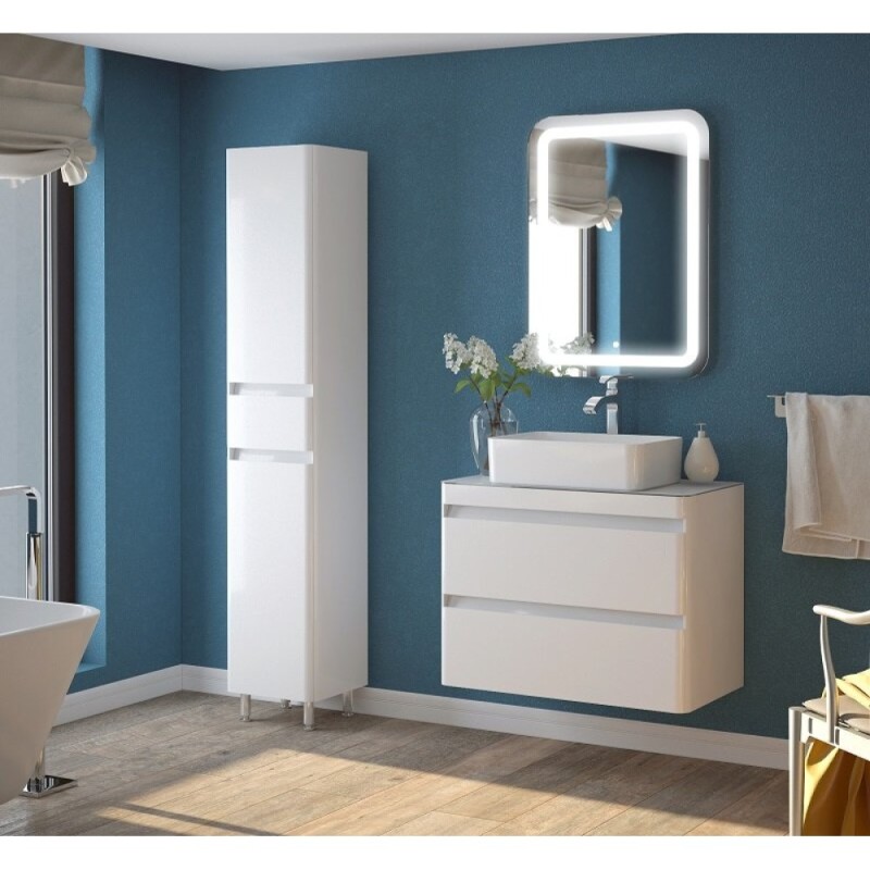 Столешница Corozo Алабама 80 М SD-00001202, 80 см, стекло, белая