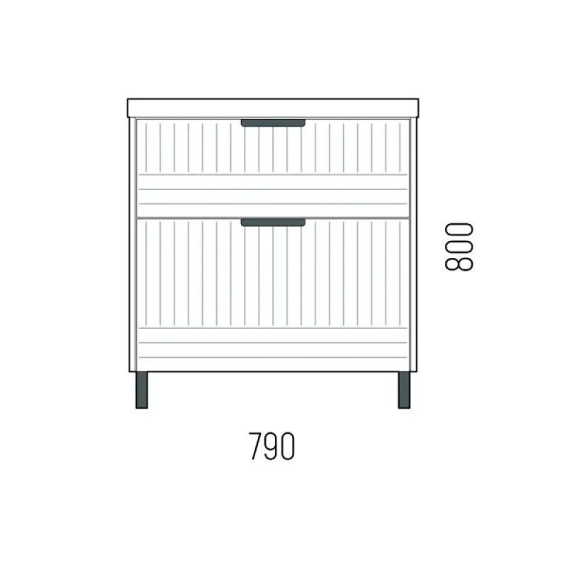 Тумба для раковины Corozo Терра 80, люкс матовый графит, SD-00001323