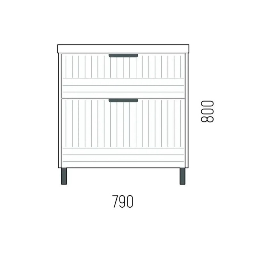 Тумба для раковины Corozo Терра 80, люкс матовый графит, SD-00001323
