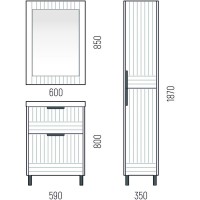 Тумба для раковины Corozo Терра 60, люкс матовый графит, SD-00001324
