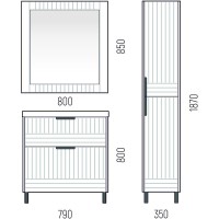 Зеркало Corozo Терра SD-00001327 80, люкс матовый графит