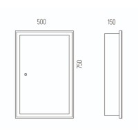 Зеркальный шкаф Corozo Толедо 50/C, c LED-подсветкой, корпус белый, SD-00001391