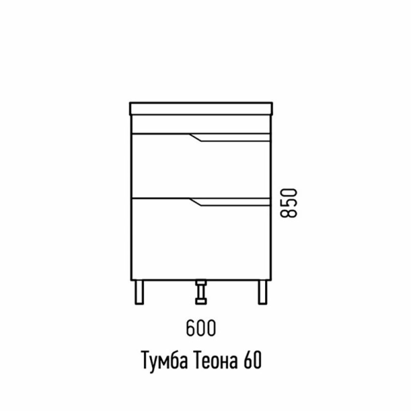 Тумба под раковину Corozo Теона 60 Z2 SD-00001441, 60 см, напольная, белая