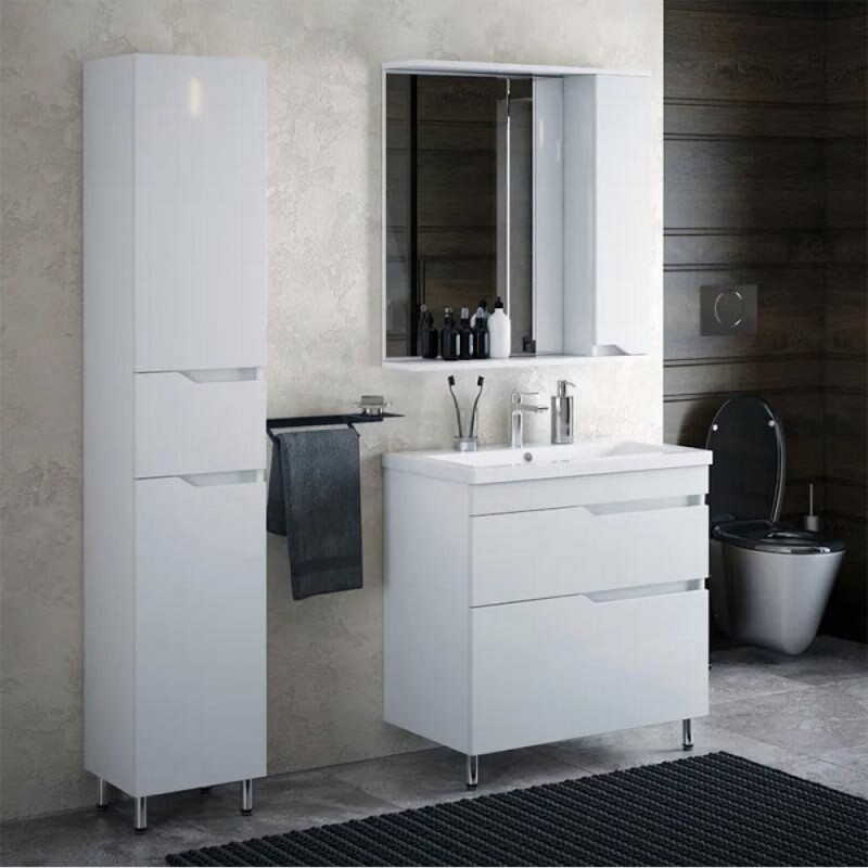 Зеркало-шкаф Corozo Теона 80 SD-00001513, 80 см, подвесное, белое, правое