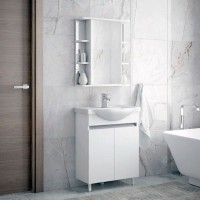 Тумба под раковину Corozo Джуно 55 NEW, напольная, белая, SD-00001546