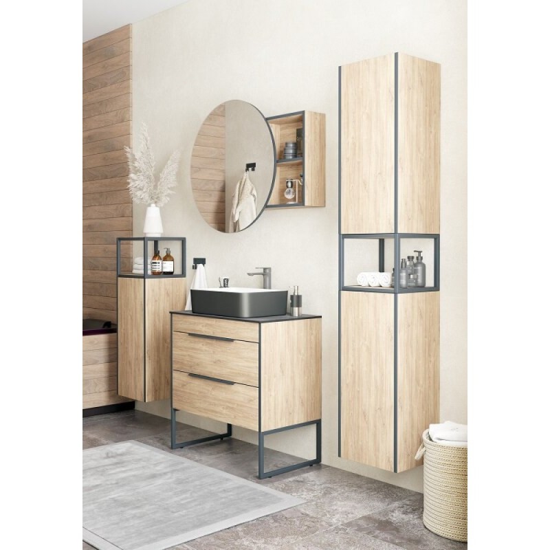 Столешница Corozo SD-00001703, 80 см, керамогранит, черная