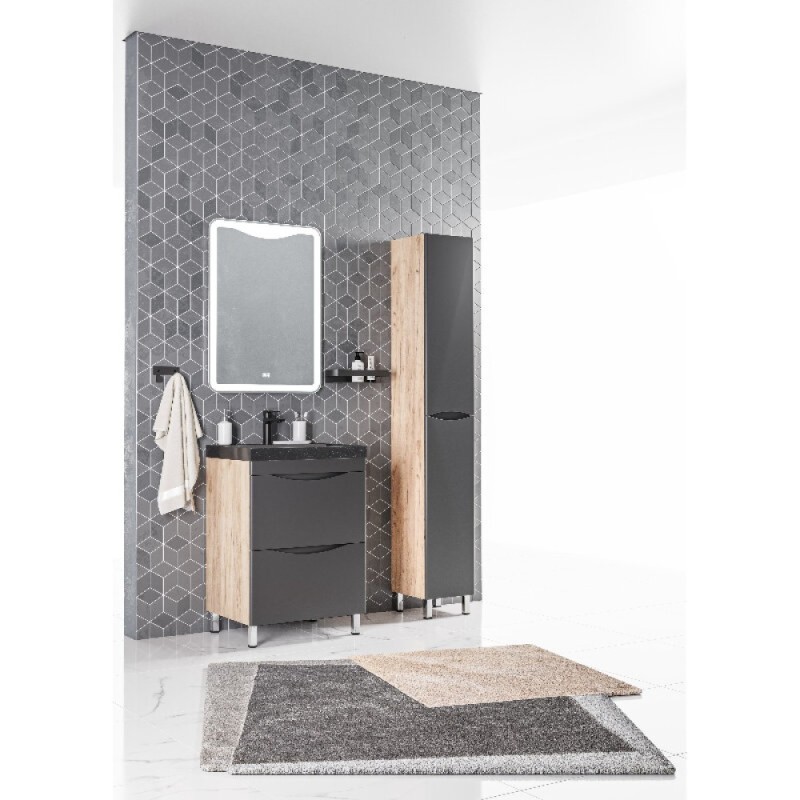 Тумба Corozo Лиана SD-00001837, 80 см, напольная, цвет дуб графит
