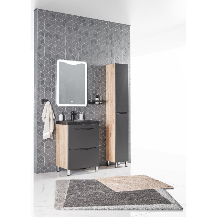 Тумба Corozo Лиана SD-00001837, 80 см, напольная, цвет дуб графит