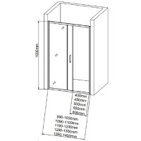 Душевая дверь в нишу Aquanet SD, 100 x 190 см, стекло прозрачное, профиль хром, SD-1000A
