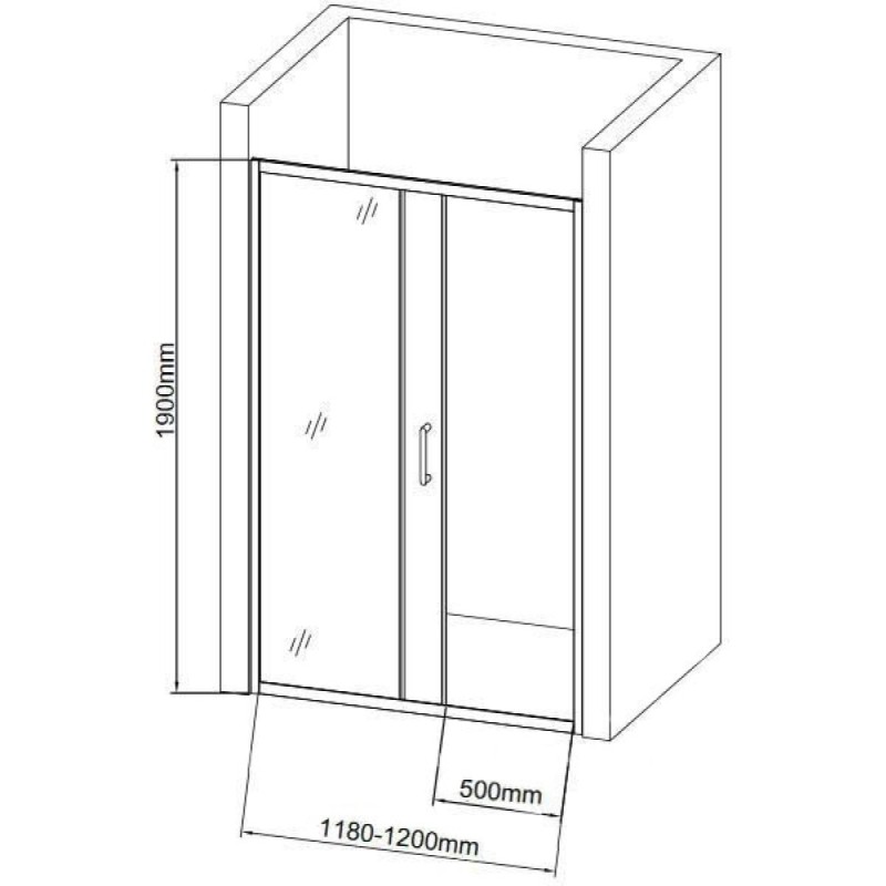 Душевая дверь Aquanet SD-1200A 209406 120x190 см стекло прозрачное