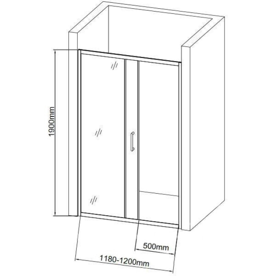 Душевая дверь Aquanet SD-1200A 209406 120x190 см стекло прозрачное