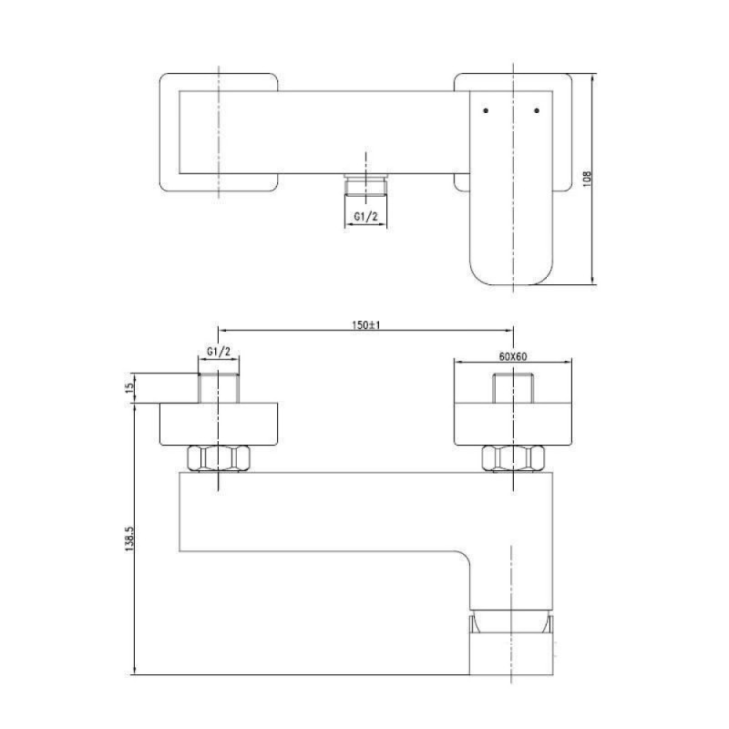 Смеситель Aquanet Cubic SD90447 (187231) для душа