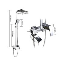 Душевая система ALMAes Turia SDI-1808, с изливом, цвет черный матовый