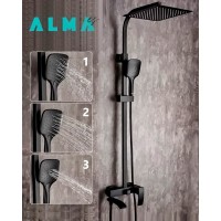 Душевая система ALMAes Turia SDI-1808, с изливом, цвет черный матовый