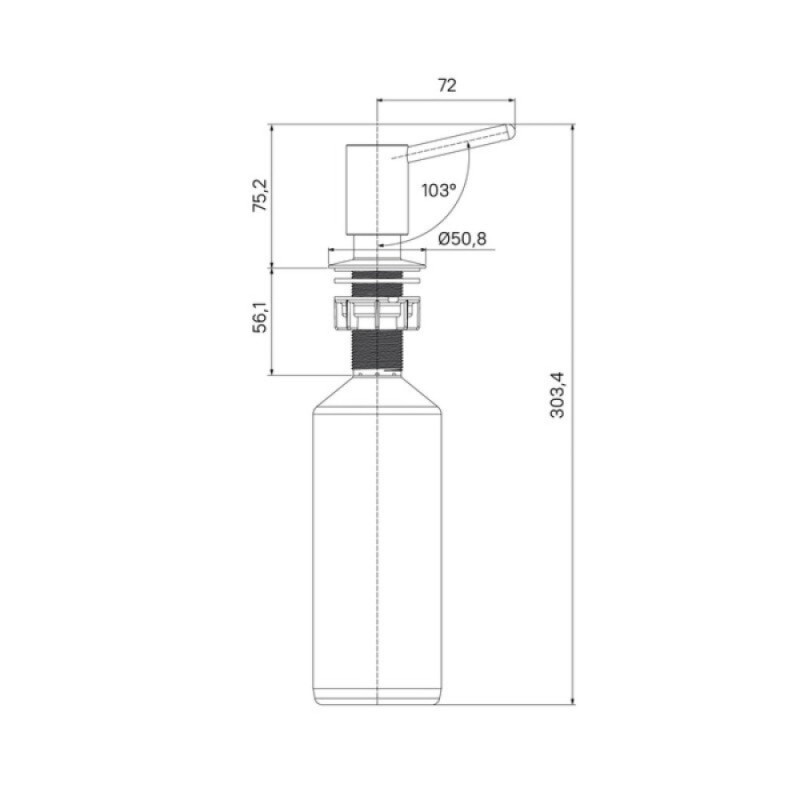 Дозатор встраиваемый Iddis Kitchen Line SDIBL00i59, черный матовый