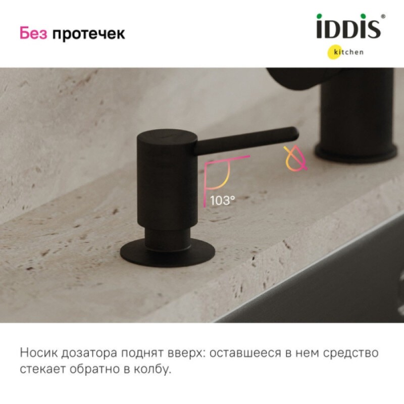 Дозатор встраиваемый Iddis Kitchen Line SDIBL00i59, черный матовый