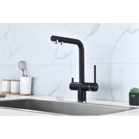 Смеситель Paulmark Serpentine Se213222-AN для кухонной мойки, с подключением к фильтру питьевой воды, антрацит