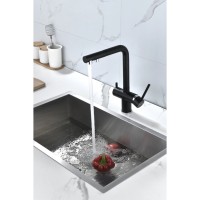 Смеситель Paulmark Serpentine Se213222-AN для кухонной мойки, с подключением к фильтру питьевой воды, антрацит