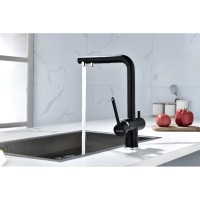 Смеситель Paulmark Serpentine Se213222-AN для кухонной мойки, с подключением к фильтру питьевой воды, антрацит