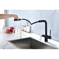 Смеситель Paulmark Serpentine Se213222-AN для кухонной мойки, с подключением к фильтру питьевой воды, антрацит