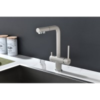 Смеситель Paulmark Serpentine Se213222-BE для кухонной мойки с подключением к фильтру питьевой воды, бежевый
