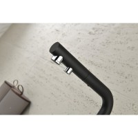 Смеситель Paulmark Serpentine Se213222-BLM для кухонной мойки с подключением к фильтру питьевой воды, черный