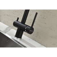 Смеситель Paulmark Serpentine Se213222-BLM для кухонной мойки с подключением к фильтру питьевой воды, черный