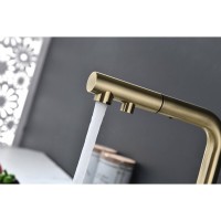 Смеситель Paulmark Serpentine Se213222-BR для кухонной мойки с подключением к фильтру питьевой воды, бронза