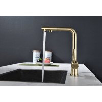 Смеситель Paulmark Serpentine Se213222-BR для кухонной мойки с подключением к фильтру питьевой воды, бронза