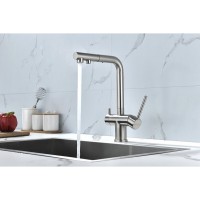 Смеситель Paulmark Serpentine Se213222-BS для кухонной мойки с подключением к фильтру питьевой воды, брашированная сталь