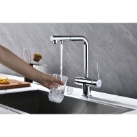Смеситель Paulmark Serpentine Se213222-CR для кухонной мойки с подключением к фильтру питьевой воды, хром