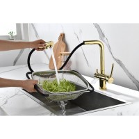 Смеситель Paulmark Serpentine Se213222-G для кухонной мойки с подключением к фильтру питьевой воды, золото