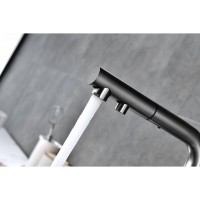 Смеситель Paulmark Serpentine Se213222-GM для кухонной мойки с подключением к фильтру питьевой воды, вороненая сталь