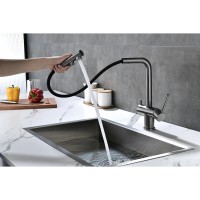 Смеситель Paulmark Serpentine Se213222-GM для кухонной мойки с подключением к фильтру питьевой воды, вороненая сталь