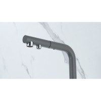 Смеситель Paulmark Serpentine Se213222-GRM для кухонной мойки с подключением к фильтру питьевой воды, серый металлик