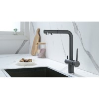Смеситель Paulmark Serpentine Se213222-GRM для кухонной мойки с подключением к фильтру питьевой воды, серый металлик