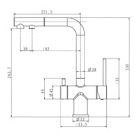 Смеситель для кухонной мойки Paulmark Serpentine Se213222-LG, с подключением к фильтру питьевой воды, золото светлое