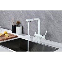 Смеситель Paulmark Serpentine Se213222-WH для кухонной мойки с подключением к фильтру питьевой воды, белый матовый