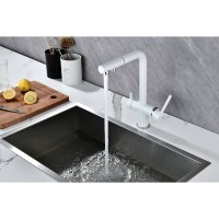 Смеситель Paulmark Serpentine Se213222-WH для кухонной мойки с подключением к фильтру питьевой воды, белый матовый