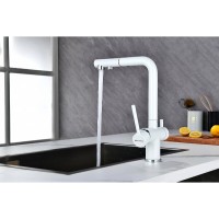 Смеситель Paulmark Serpentine Se213222-WH для кухонной мойки с подключением к фильтру питьевой воды, белый матовый