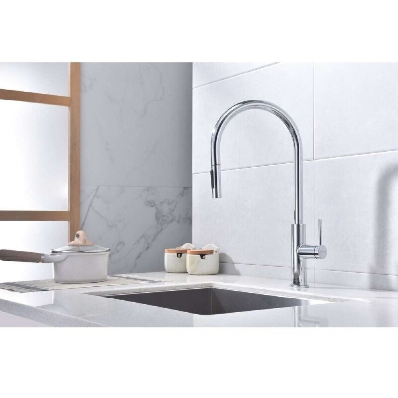 Смеситель для кухонной мойки Paulmark Senso Se215180-CR, для кухонной мойки, сенсорный, с вытяжным изливом, хром