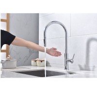 Смеситель для кухонной мойки Paulmark Senso Se215180-CR, для кухонной мойки, сенсорный, с вытяжным изливом, хром
