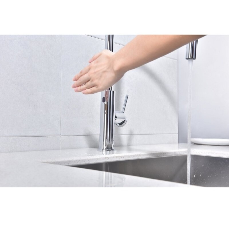 Смеситель для кухонной мойки Paulmark Senso Se215180-CR, для кухонной мойки, сенсорный, с вытяжным изливом, хром