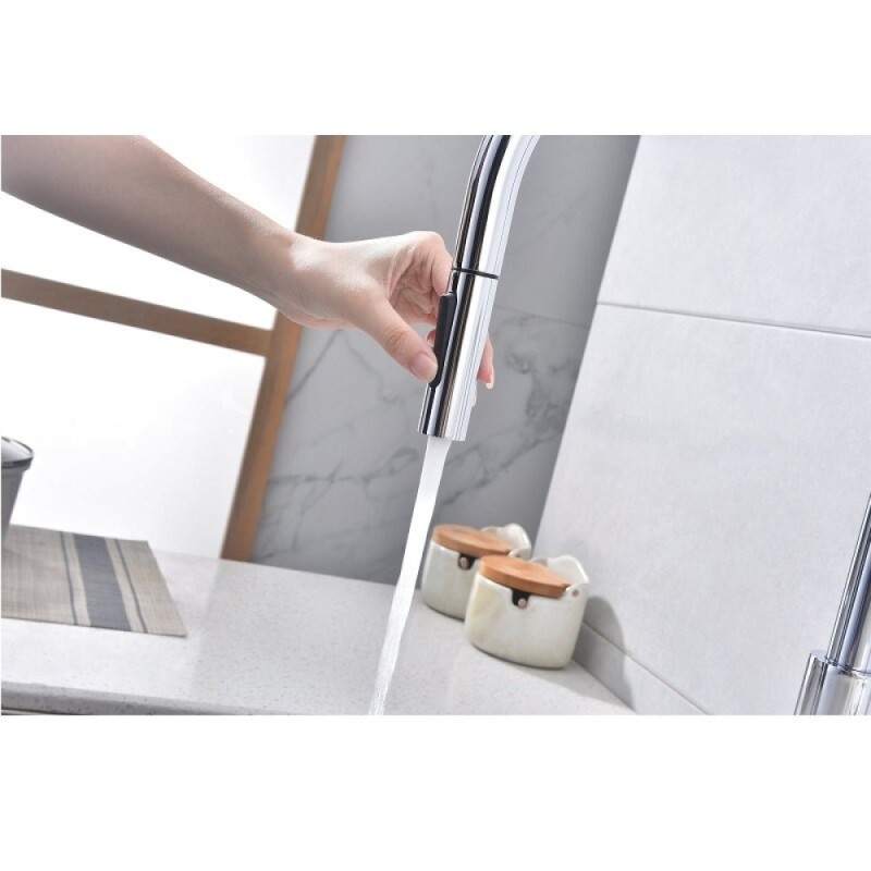 Смеситель для кухонной мойки Paulmark Senso Se215180-CR, для кухонной мойки, сенсорный, с вытяжным изливом, хром