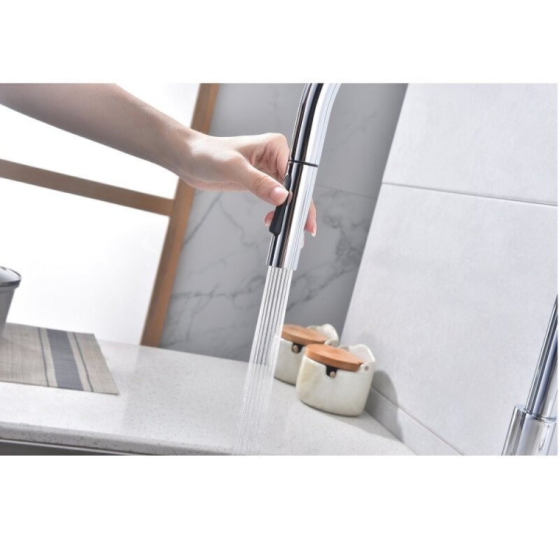 Смеситель для кухонной мойки Paulmark Senso Se215180-CR, для кухонной мойки, сенсорный, с вытяжным изливом, хром