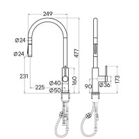 Смеситель для кухонной мойки Paulmark Senso Se215180-LG, сенсорный, с вытяжным изливом, светлое золото