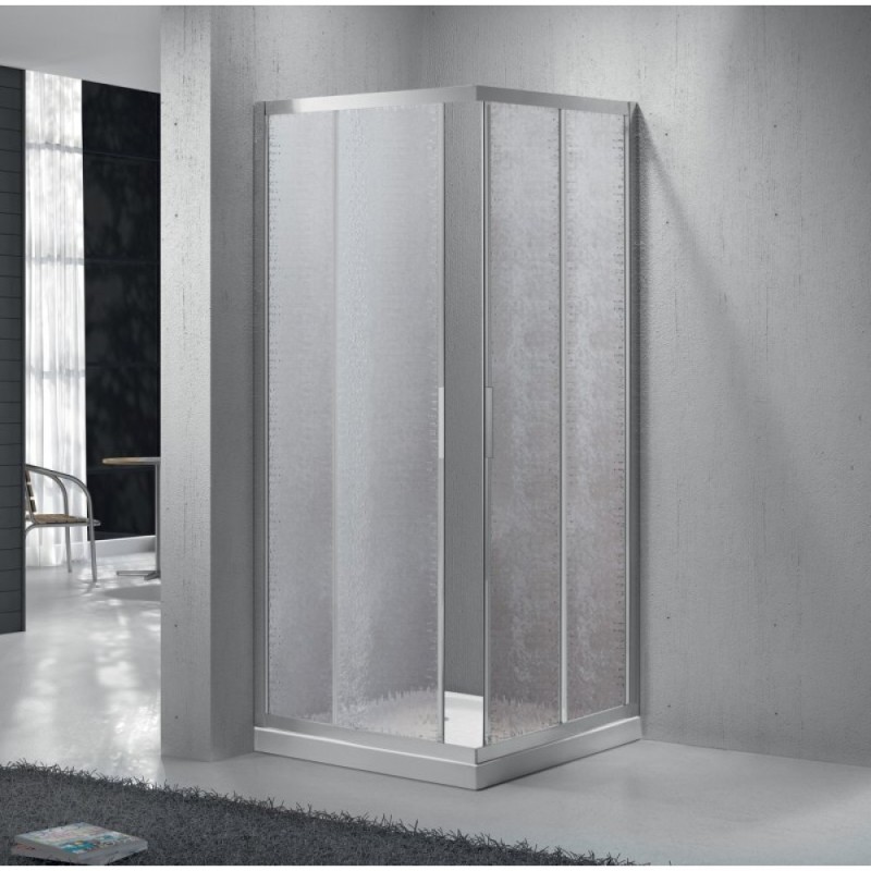 Душевой уголок BelBagno Sela, 90 х 90 х 190 см, стекло рифленое, профиль хром, SELA-A-2-90-P-Cr